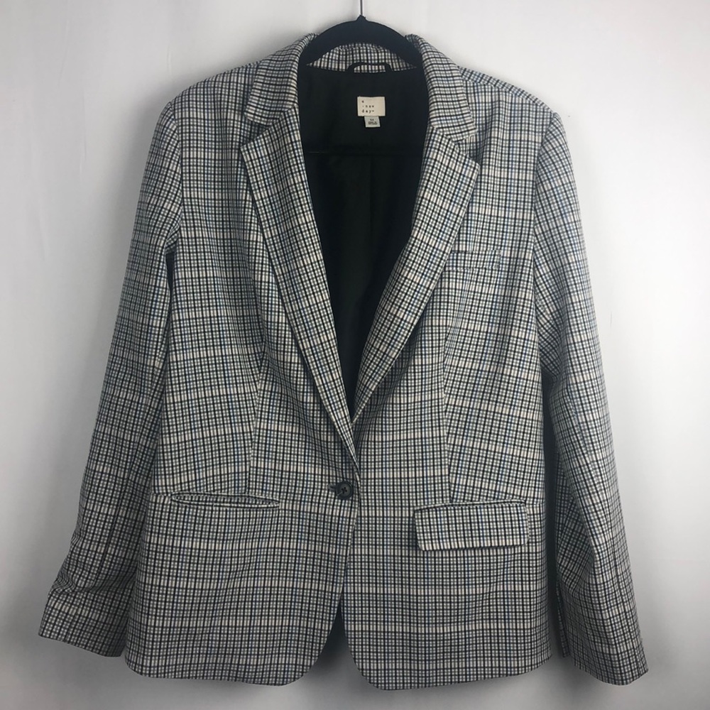A NEW DAY BLAZER PLAID